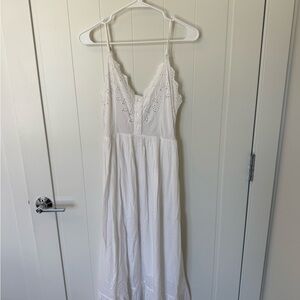 O'Neill White Eyelet Smocked Sundress